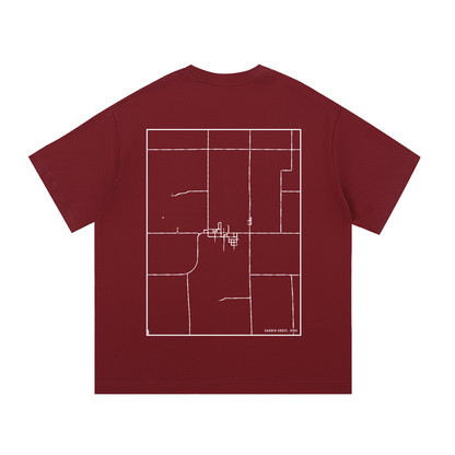 Garden Grove map tee, back print - Maroon