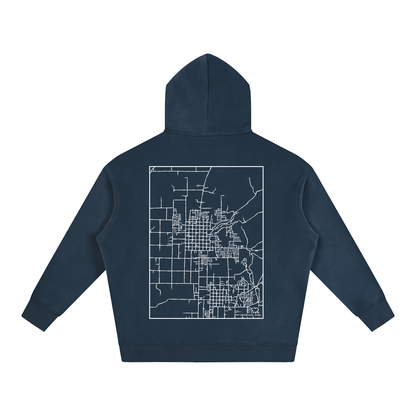 Smithfield map hoodie, back print - Navy Blue