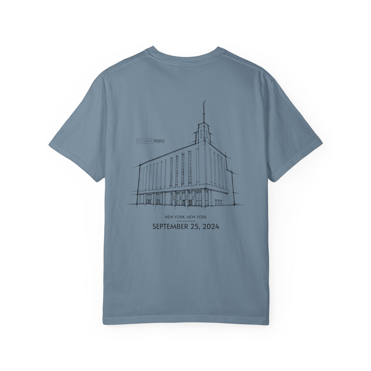 Essential Temple Tee – with personalizable date (Manhattan)