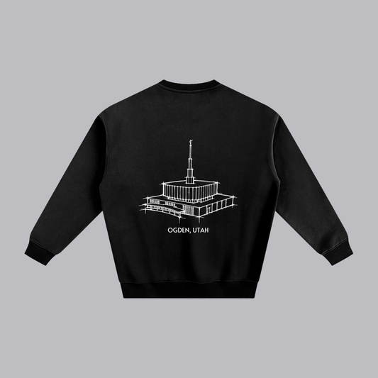 Ogden Original Temple back print flat lay - Black