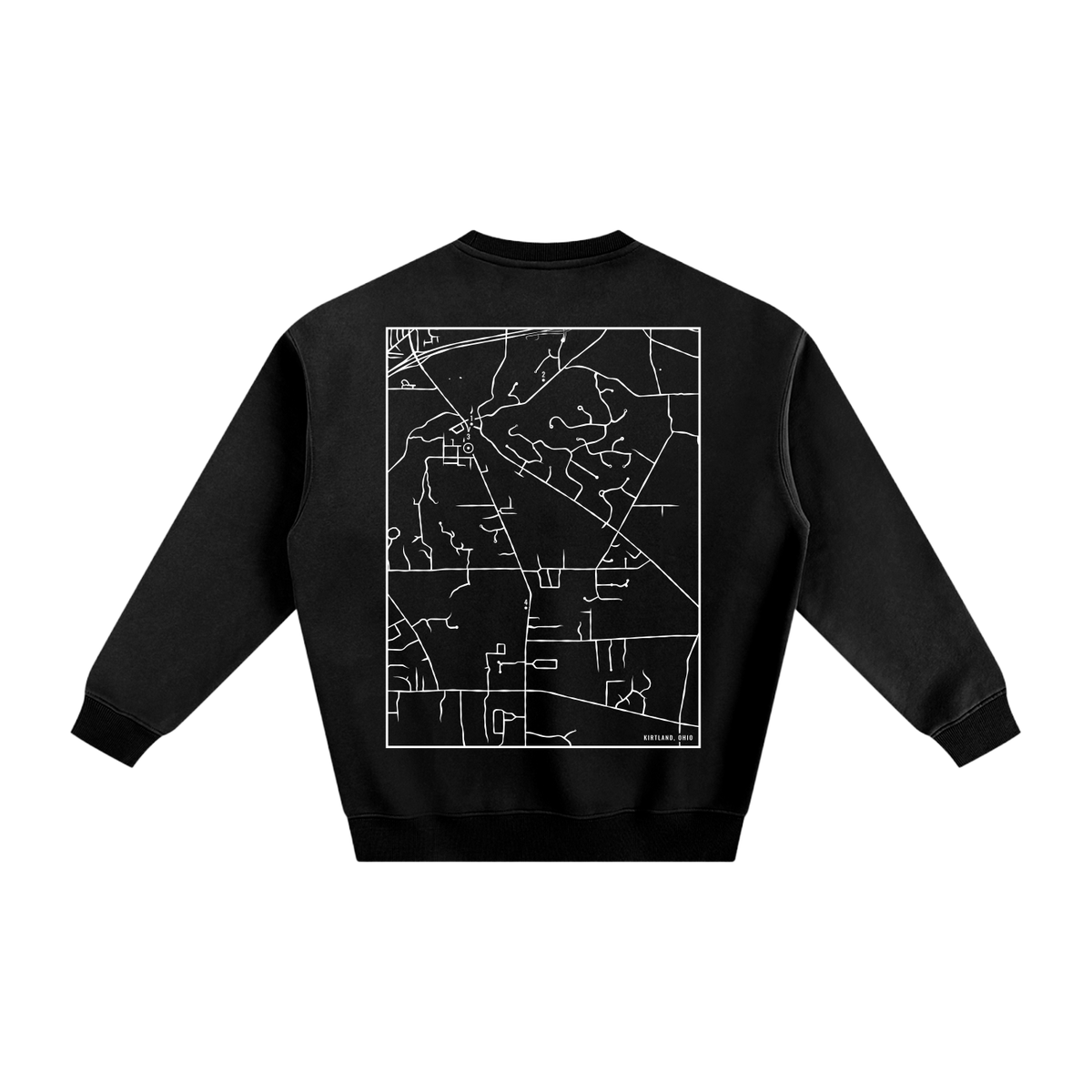 Kirtland map sweatshirt, back print - Black