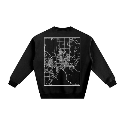 Tooele map sweatshirt, back print - Black