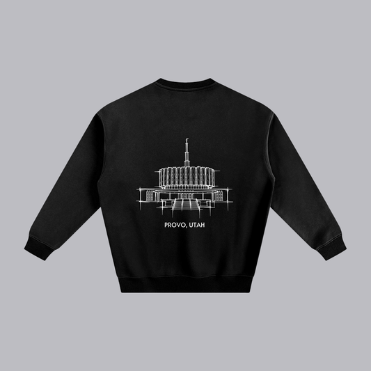 Provo Temple back print flat lay - Black