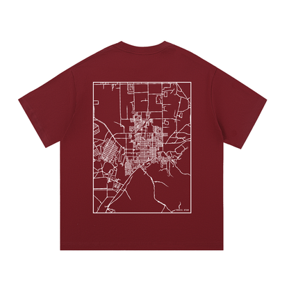 Tooele map tee, back print - Maroon
