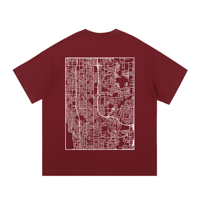 Taylorsville map tee, back print - Maroon