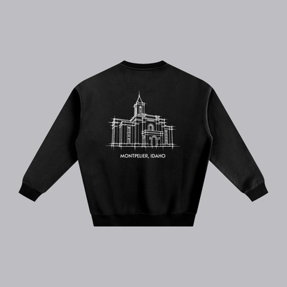 Montpelier Temple back print flat lay - Black