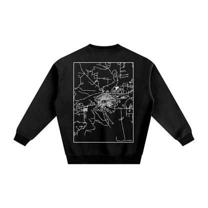 Cody map sweatshirt, back print - Black