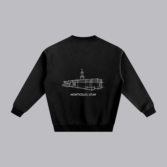 Monticello Temple back print flat lay - Black