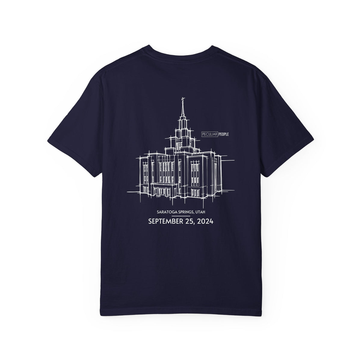 Essential Temple Tee – with personalizable date (Saratoga Springs)