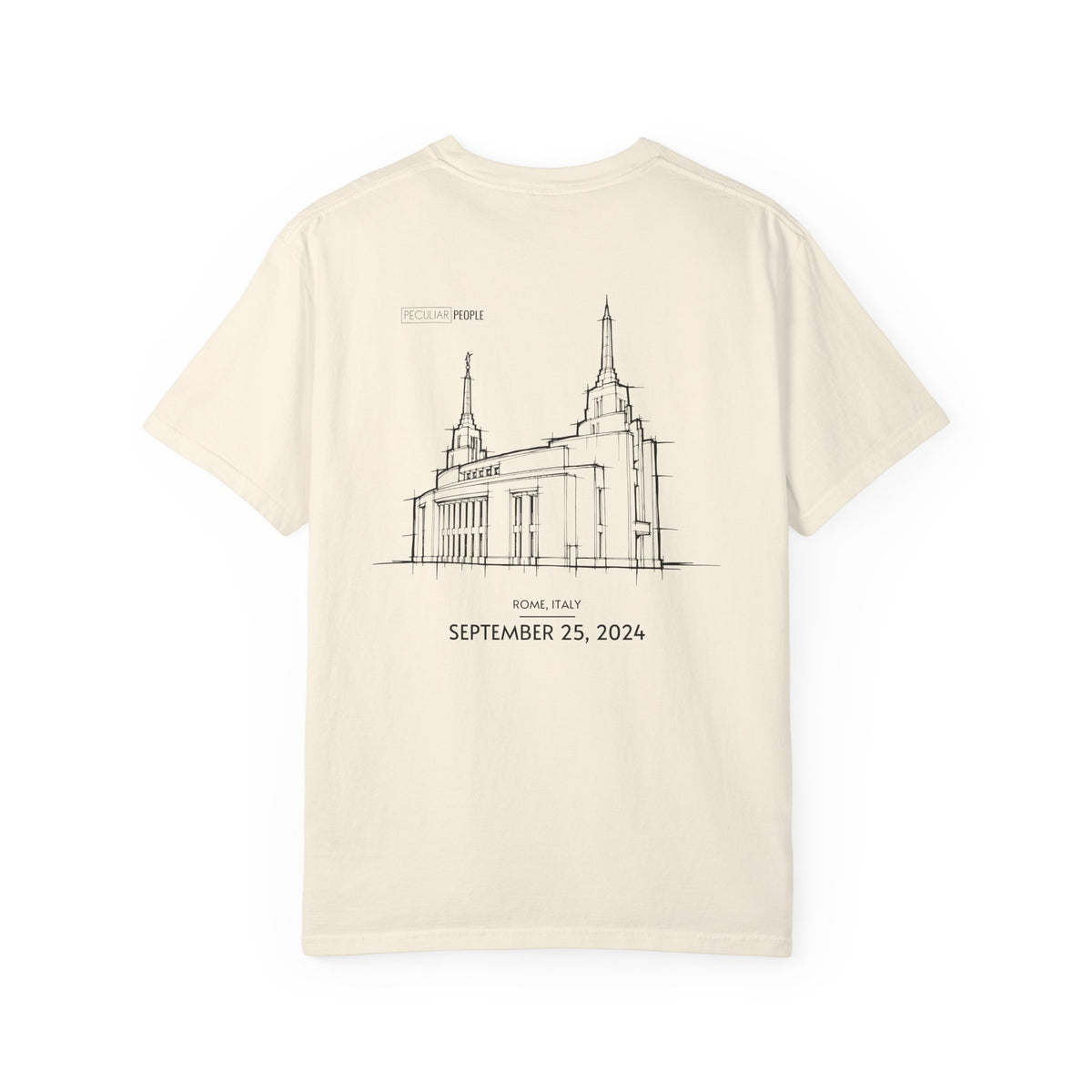 Essential Temple Tee – with personalizable date (Rome)