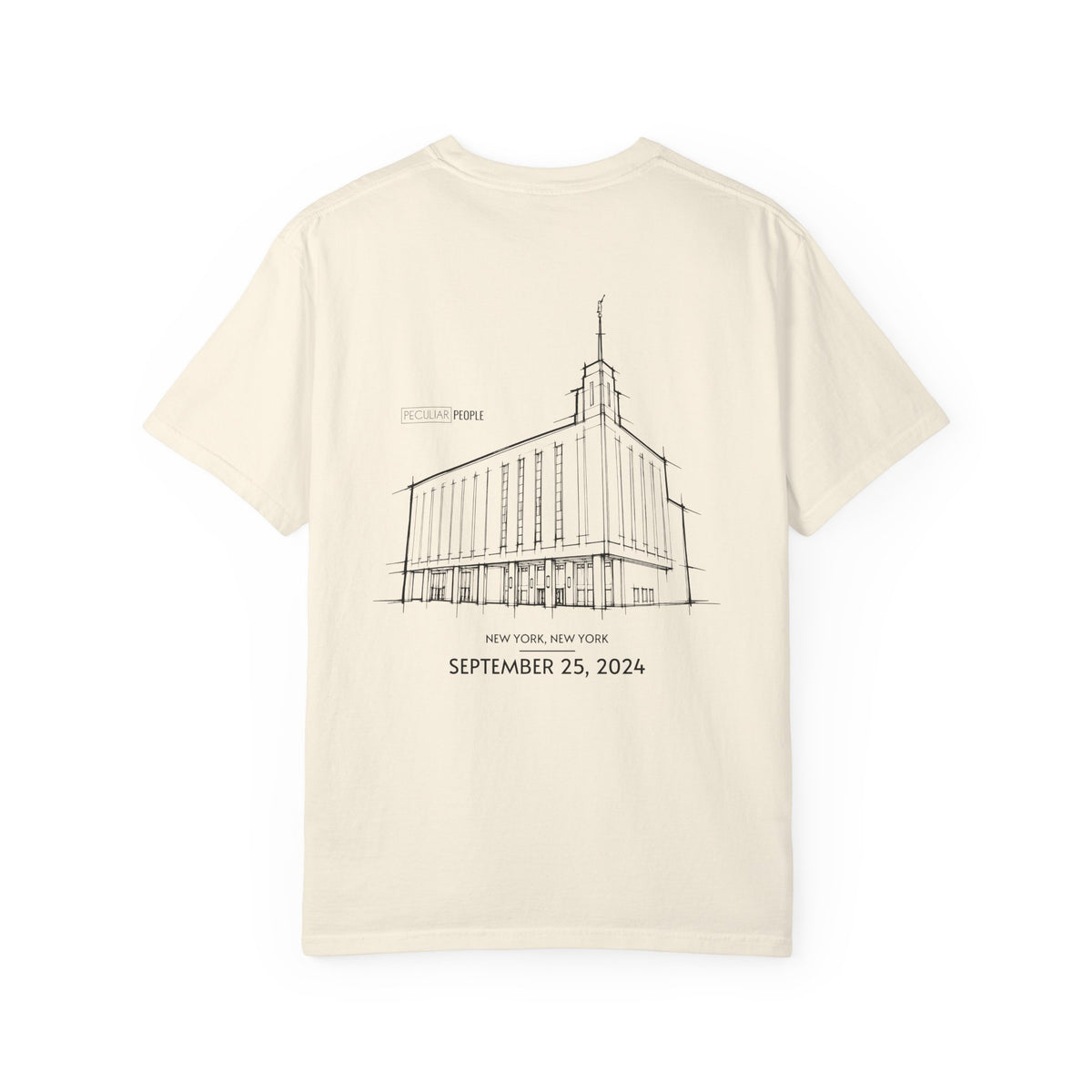 Essential Temple Tee – with personalizable date (Manhattan)