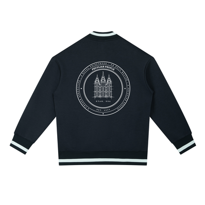 Temple Seal bomber jacket back print - Navy Blue