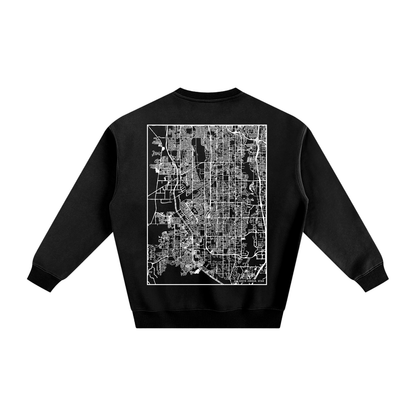 South Jordan map sweatshirt, back print - Black