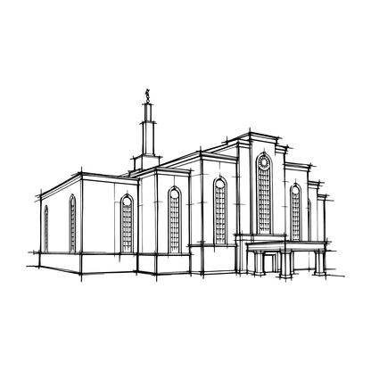 Temple line art close-up - Albuquerque