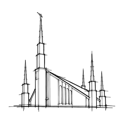 Temple line art close-up - Boise
