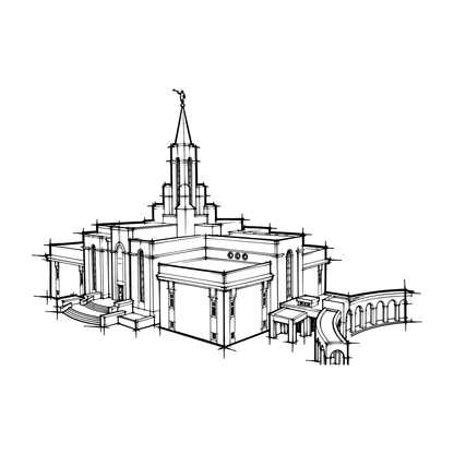 Temple line art close-up - Bountiful