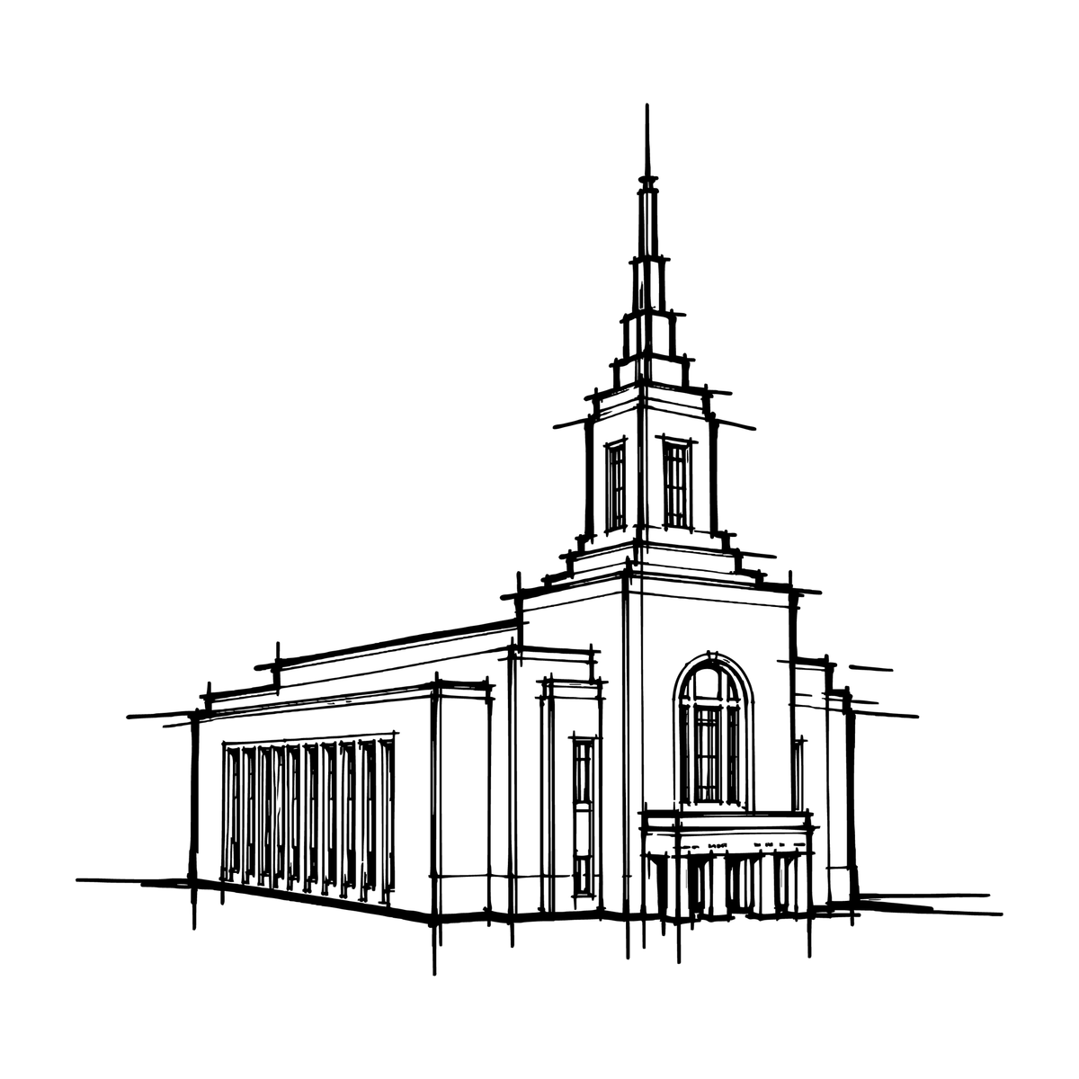 Temple line art close-up - Burley
