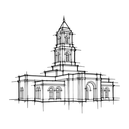 Temple line art close-up - Cody