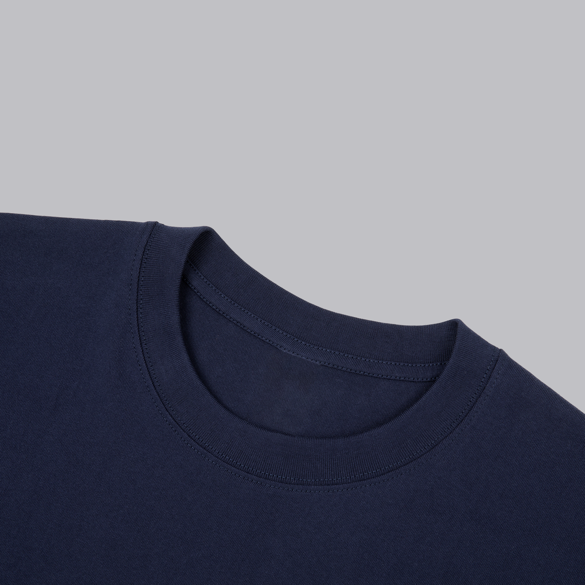 Ribbed collar detail, shown in Navy Blue