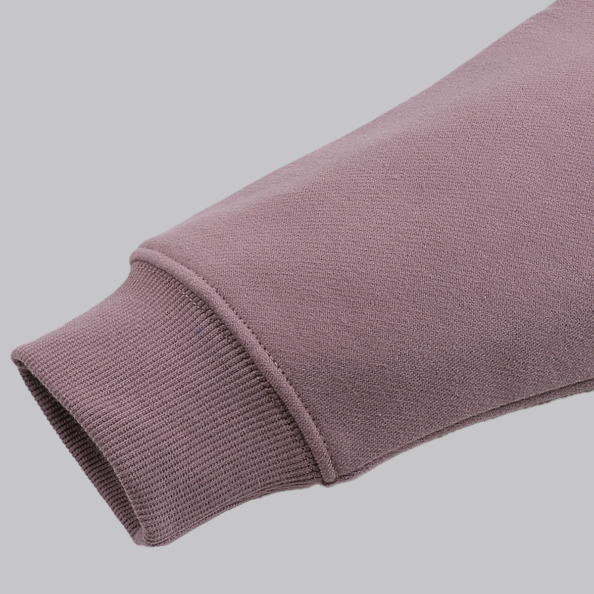 Ribbed cuff detail, shown in Mauve
