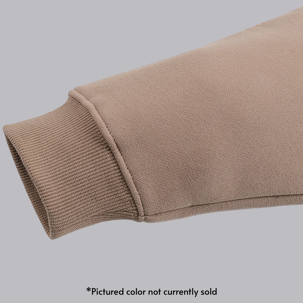 Ribbed cuff detail, shown in a sample colourway