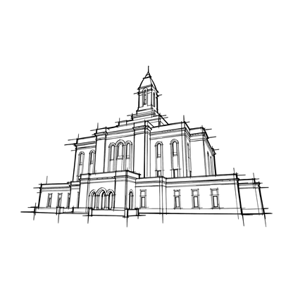 Temple line art close-up - Deseret Peak
