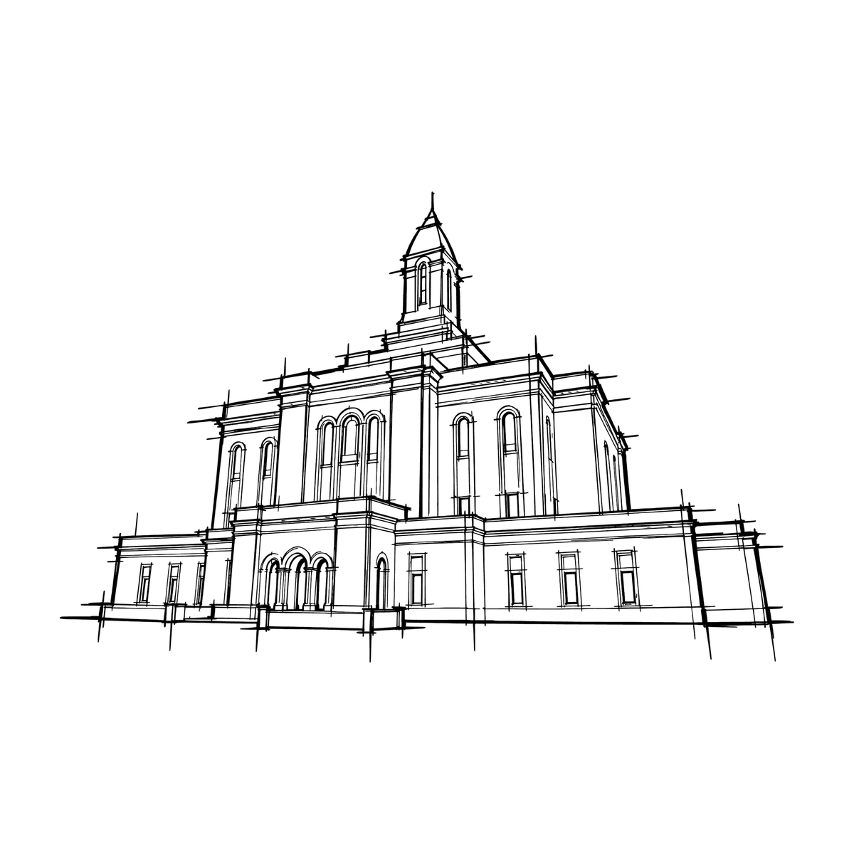Temple line art close-up - Deseret Peak