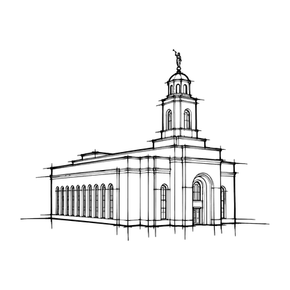Temple line art close-up - Feather River