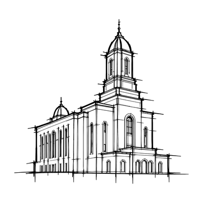 Temple line art close-up - Heber Valley*