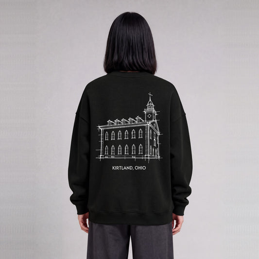 Kirtland Temple back print on model - Black