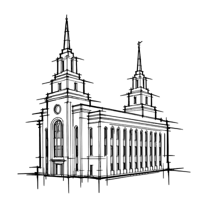 Temple line art close-up - Layton
