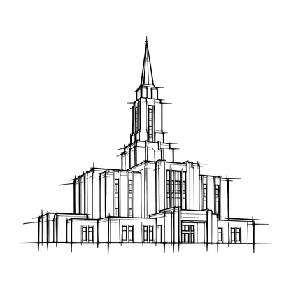 Temple line art close-up - Lehi*