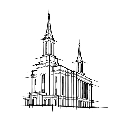 Temple line art close-up - Lindon