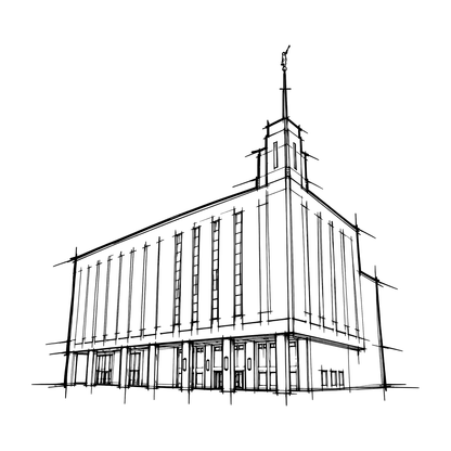 Temple line art close-up - Manhatten