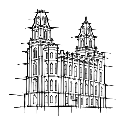 Temple line art close-up - Manti