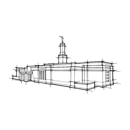 Temple line art close-up - Monticello