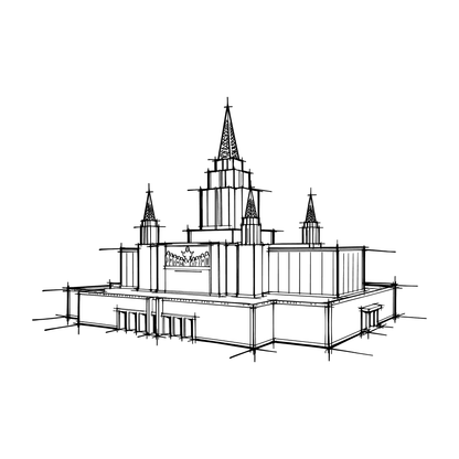 Temple line art close-up - Oakland