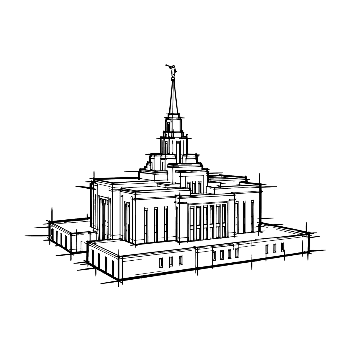 Temple line art close-up - Ogden