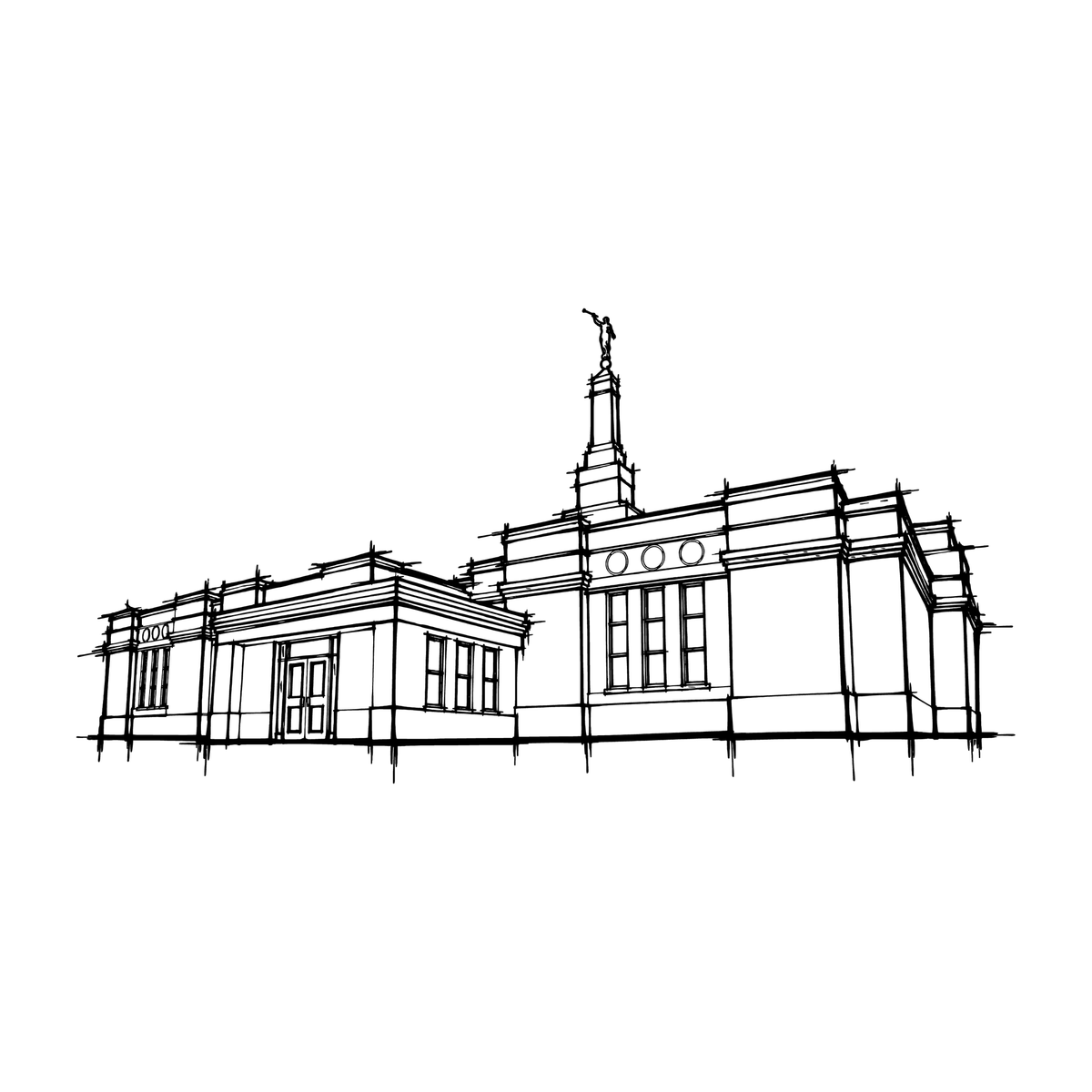 Temple line art close-up - Palmyra