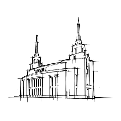 Temple line art close-up - Rome