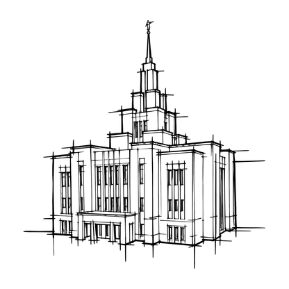 Temple line art close-up - Saratoga Springs