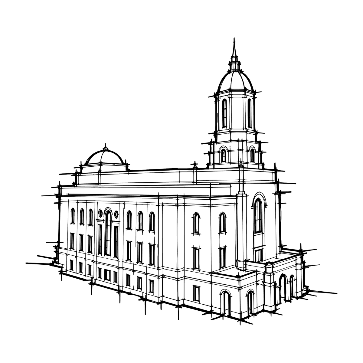 Temple line art close-up - Smithfield