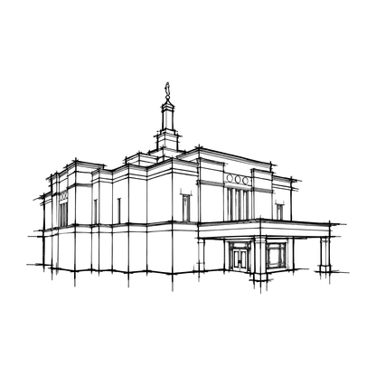 Temple line art close-up - Snowflake
