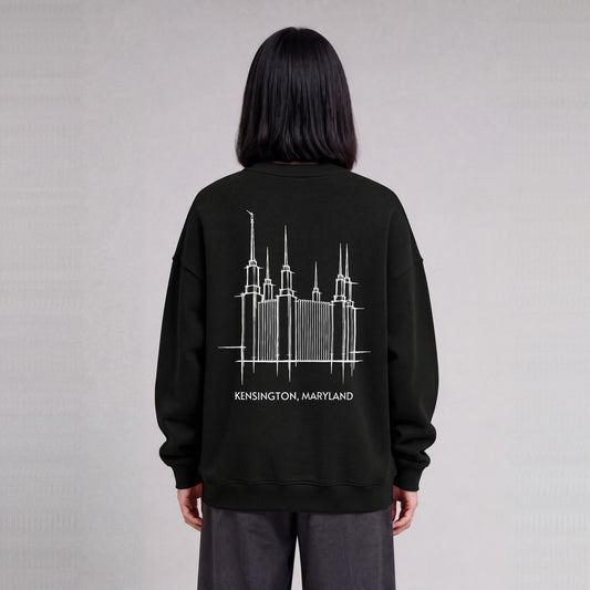 Washington D.C. Temple back print on model - Black