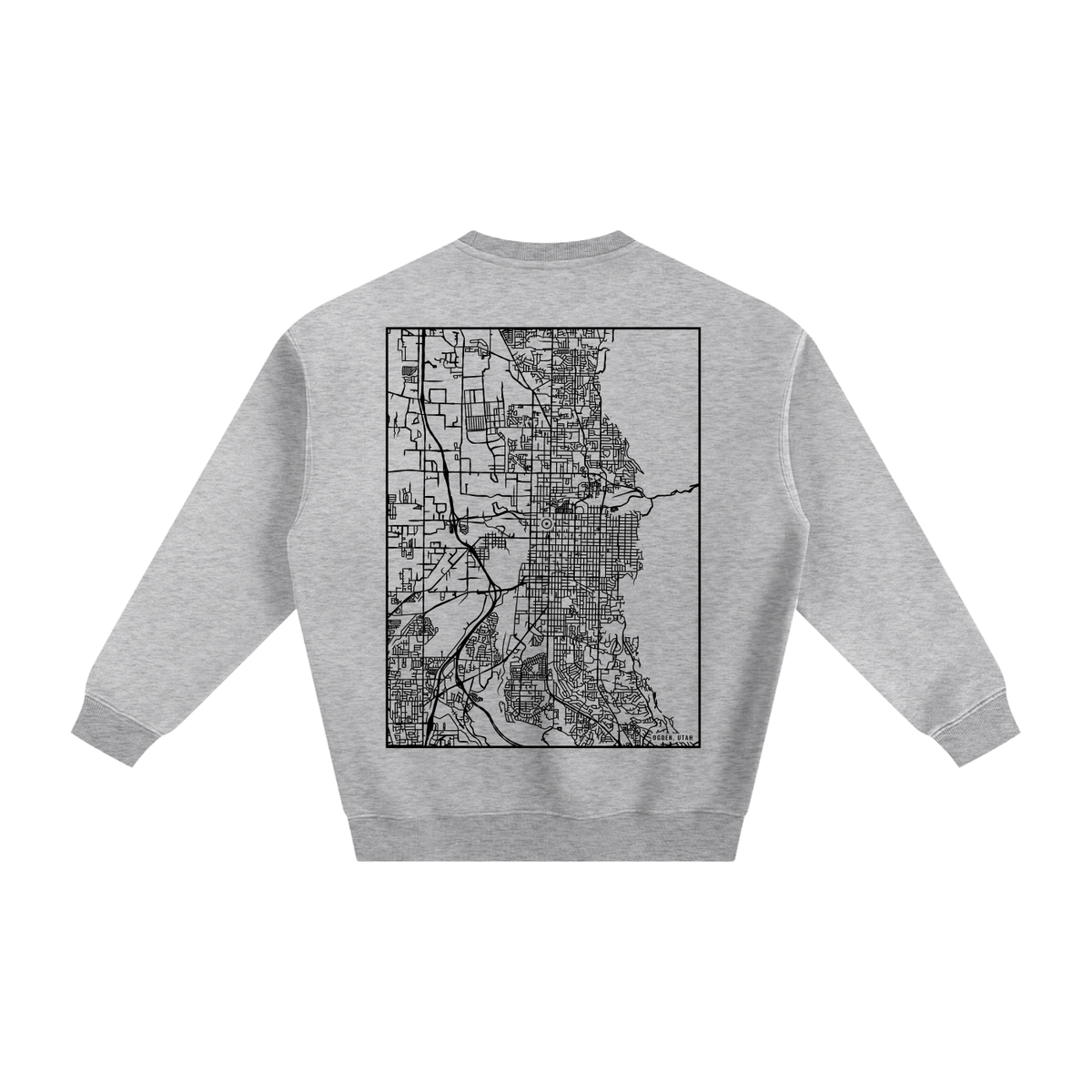 Ogden map sweatshirt, back print - Heather Gray