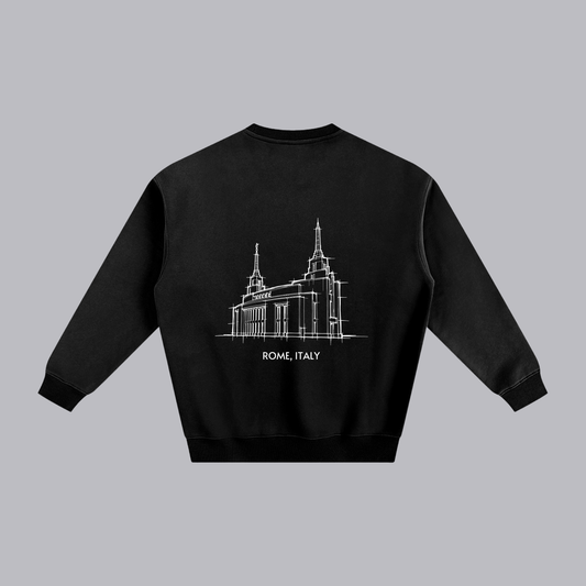 Rome Temple back print flat lay - Black