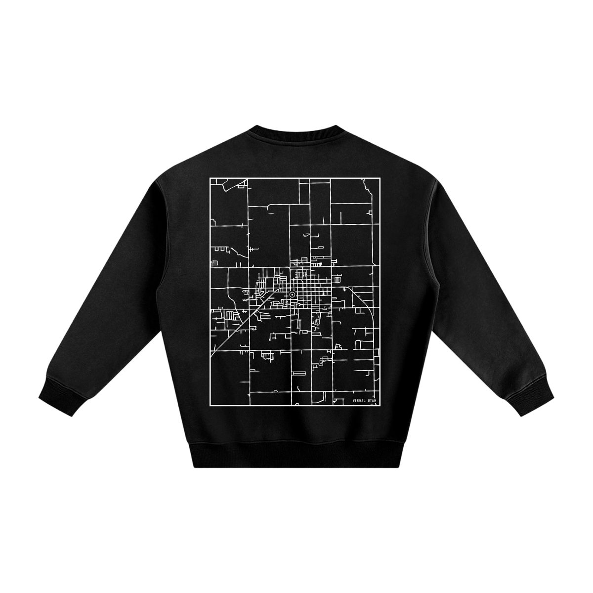 Vernal map sweatshirt, back print - Black