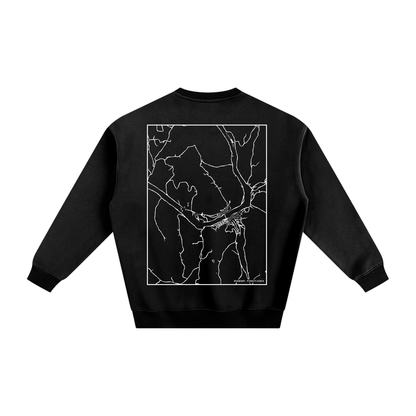 Harmony map sweatshirt, back print - Black