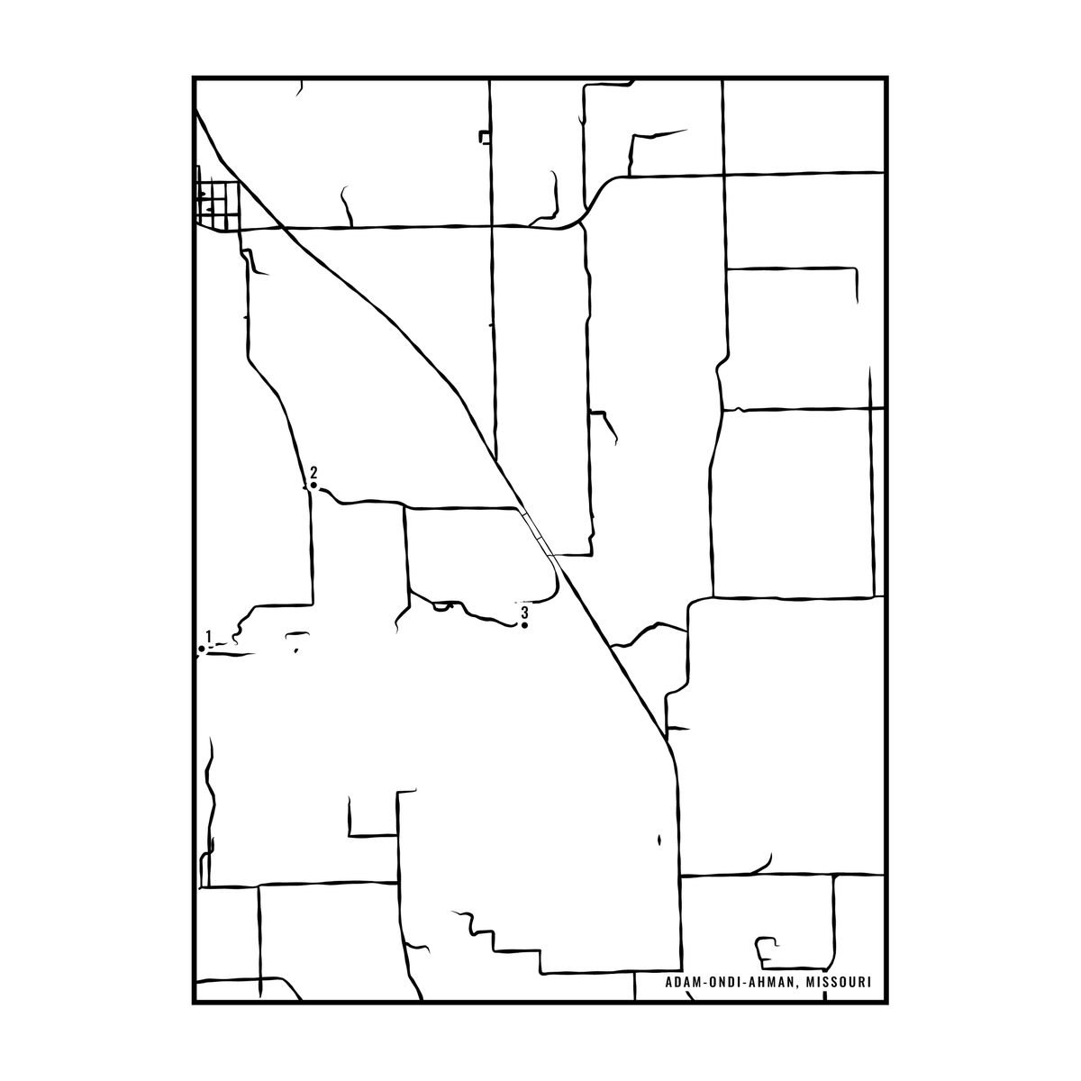 City map art close-up - Adam-ondi-Ahman