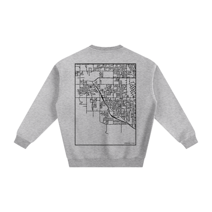 Syracuse map sweatshirt, back print - Heather Gray